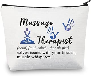 Massage Therapist Gifts Makeup Bag Massage Therapy Gifts Massage Therapist Teacher Student Gift Graduation Gifts Cosmetic Bag, Massage Therapist bag-white, medium, Bag
