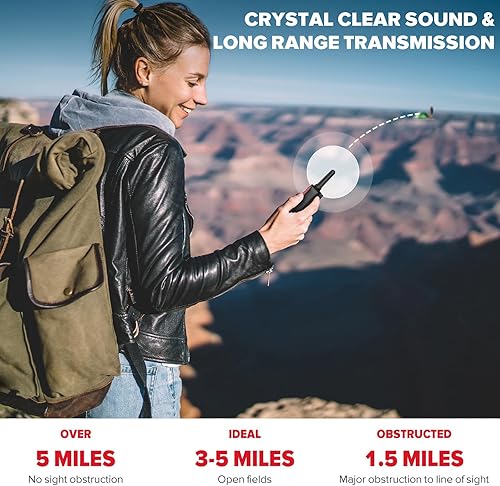 Miniatura 3 de Wishouse Walkie Talkies para niños y adultos, radios recargables de 2 vías, regalo, accesorios de senderismo, equipo de campamento con lámpara,