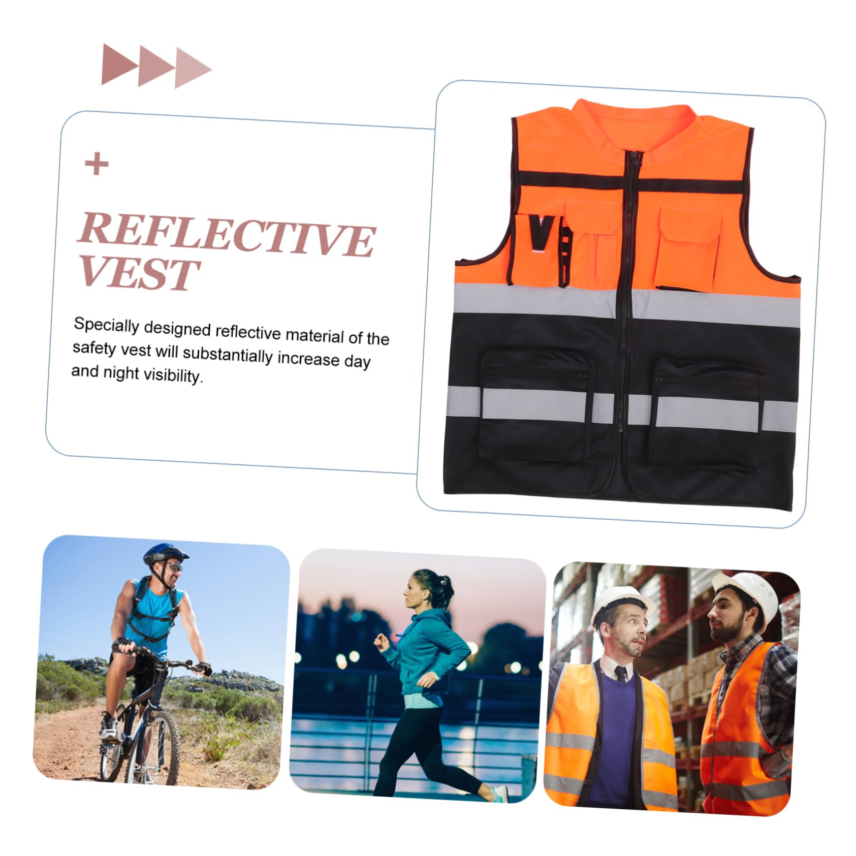 Lurrose 10 Pièces Gilet de Réfléchissant pour Cyclisme Course Haute Visibilité Gilet de Protection pour Activités Nocturnes Extérieur