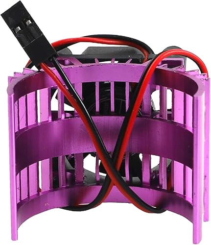 Miniatura 5 de Share Goo Disipador de calor de aleación con ventilador de enfriamiento de 5 V para 110 coche 540 550 3650 motor sin escobillas motor RC auto,