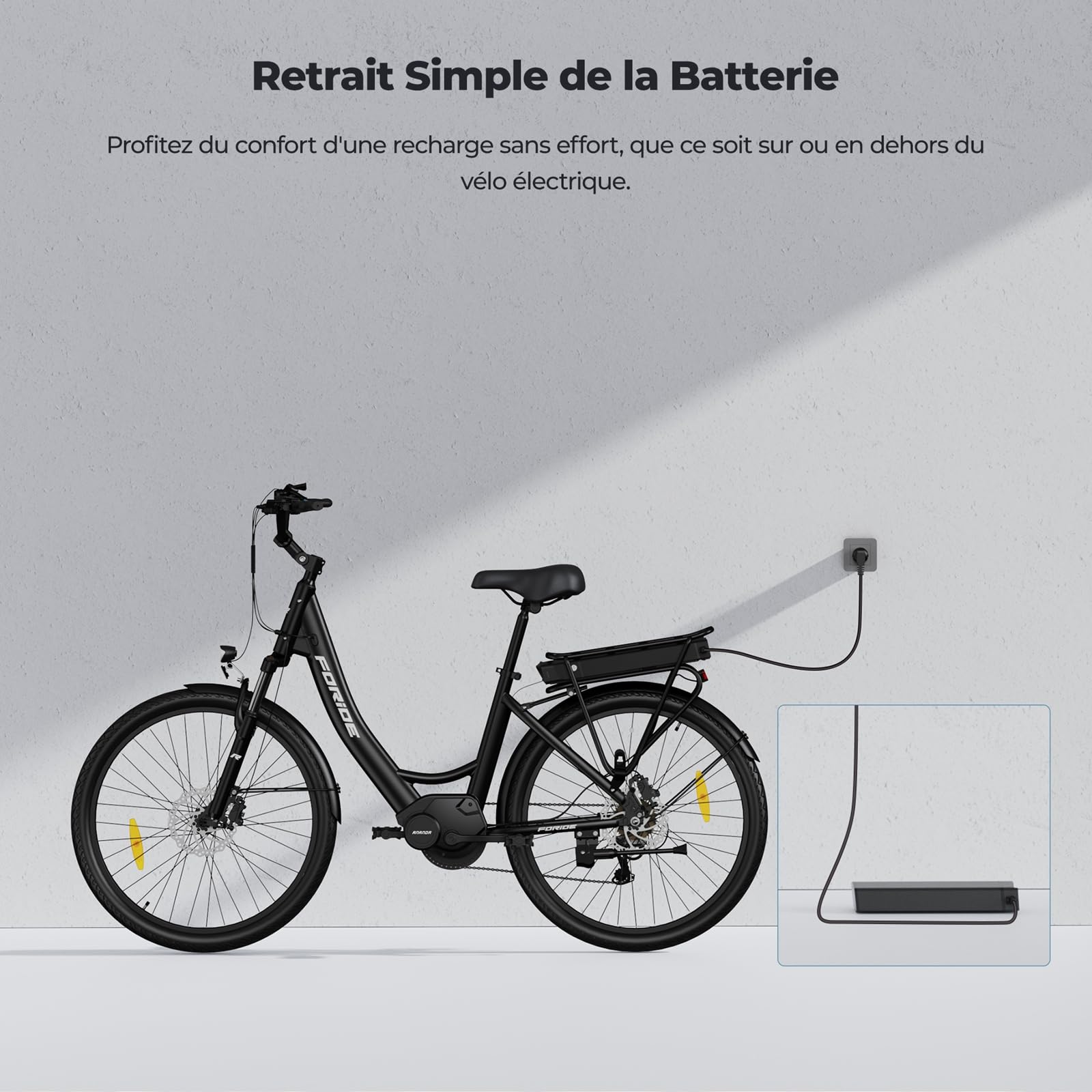 Urbano 2 Vélos électriques, Vélo à Assistance électrique 26 Pouces à Moteur Central 36V 13AH 250W, VTC Electrique Homme Femme, Autonomie 100km