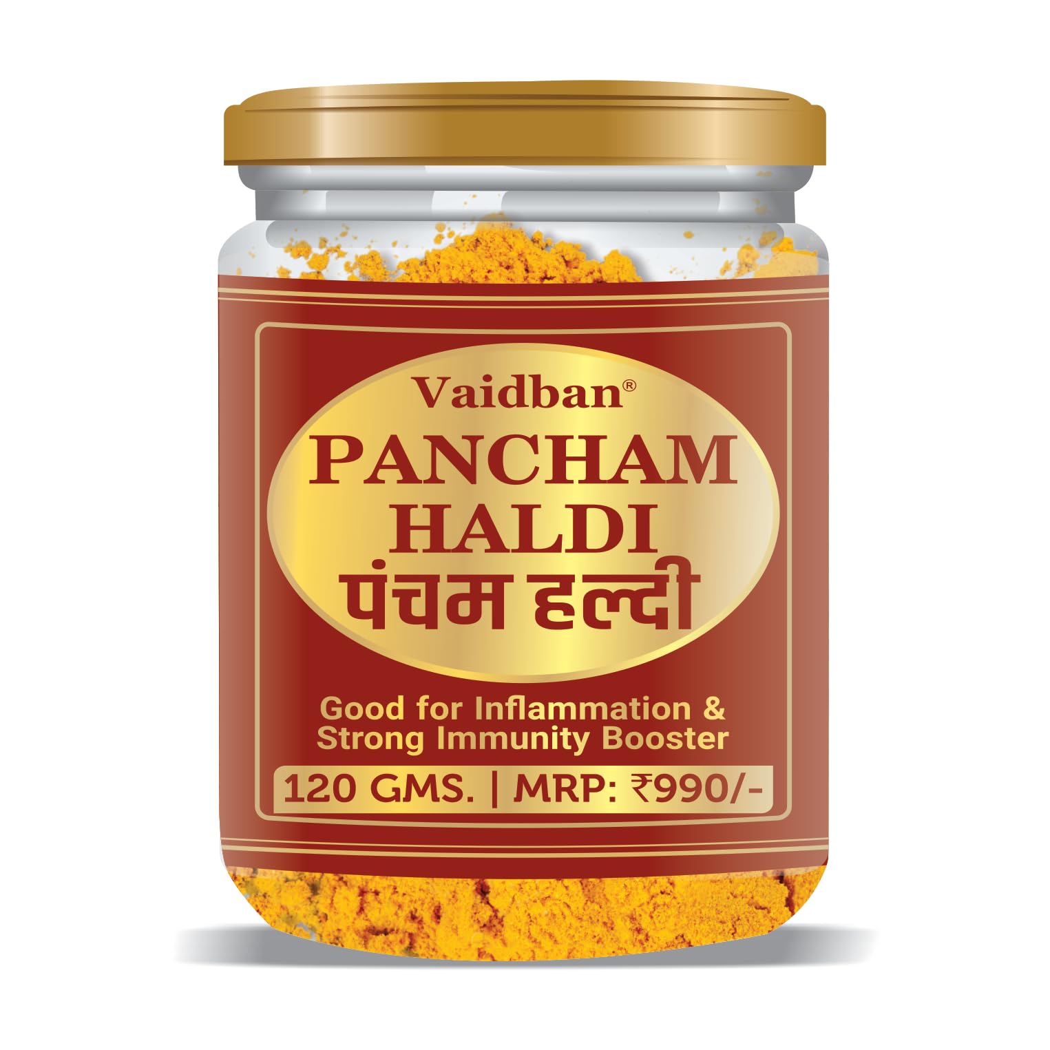 Vaidban Pancham Haldi | Organic Haldi Powder (Kali Haldi, Selam Haldi, Daru Haldi, Amba Haldi)- Immunity Booster, Anti-Oxidant, Anti-Inflammatory Turmeric Powder (Pack of 1) (300 Gm)