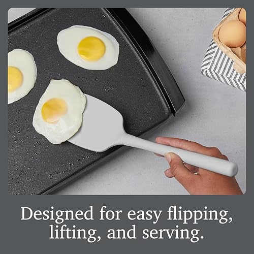 Miniatura 3 de Tovolo Espátula de silicona para cocinar Oyster Gray Flex Core, no tóxico, apto para alimentos, sin BPA, para panqueques, huevos, planchas,