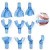 Annhua Perforated Dental Impression Trays 10 PCS, Disposable Impression Trays Set Plastic Teeth Holder for Dental Clinic, Lab Equipment, Dental Students - Green