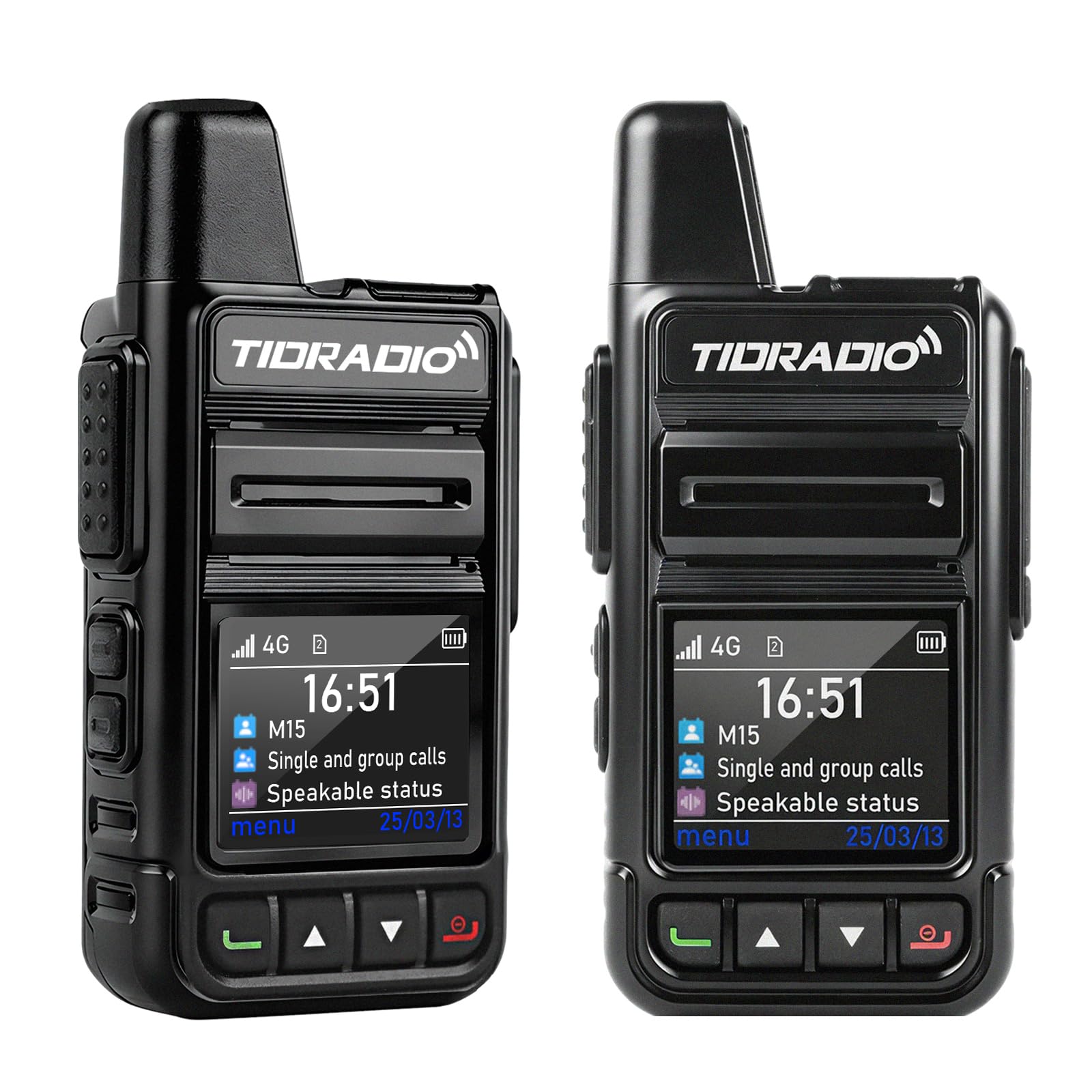 TIDRADIO TD‑M15 Global Walkie Talkie, 4G LTE PoC Funkgerät mit europaweiterer Abdeckung, Funkgeräte 6000 km Reichweite & 1 Jahr gratis Daten inkl. SIM‑Karte, Für Familie, Gewerbe, Logistik, 2er Set
