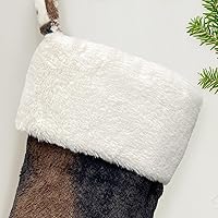 Vista 2 de Medias de Navidad de Felpa Personalizadas de Vaca Juego de 2 Grandes de 20" de Piel Bordada Medias de Navidad Personalizar Nombre Estilo Granja