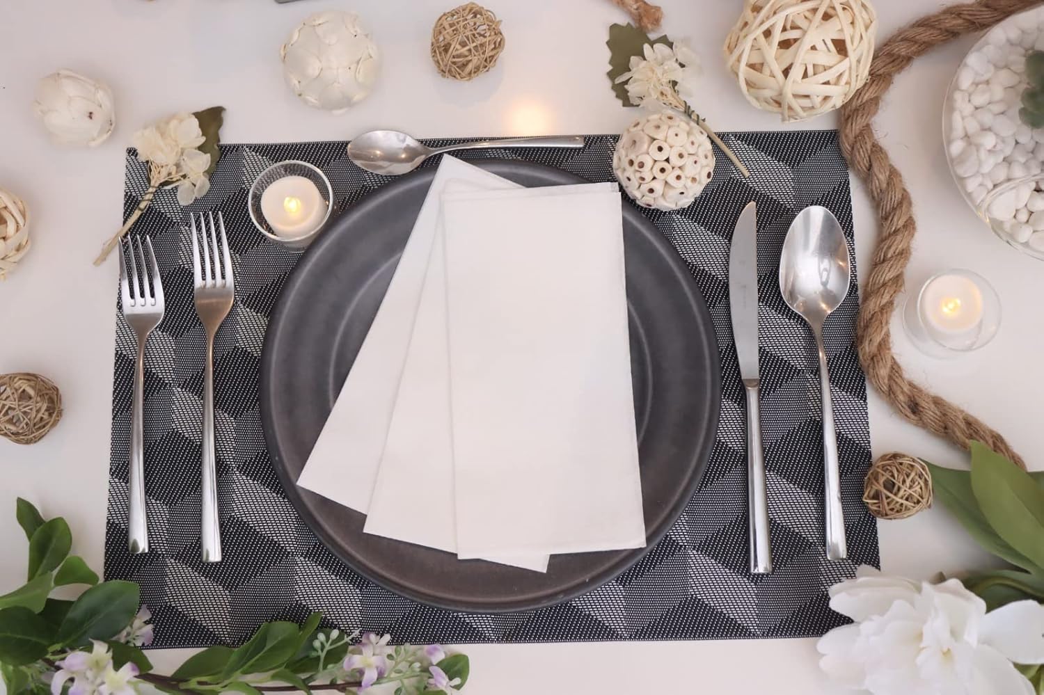 Disposable Linen Like Guest Towels | Bathroom napkins | Wedding napkins | Premium Linen Feel Disposable Guest Towels (white, 240)