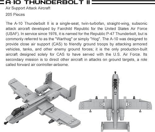 Miniatura 3 de Apostrophe Games 5 juegos de bloques de construcción militares - (901 piezas) A-10 Thunderbolt II, F-4 Phantom II, M109 Paladin, M1128 Stryker y