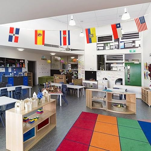 Miniatura 6 de ZXvZYT Bandera de América Latina con 21 países, banderín para colgar en español, banderín para decoración nacional de aula, escuela, deportes,