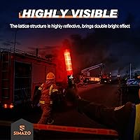 Vista 2 de Paquete de 2 varitas de tráfico, varita de control de tráfico de 16 pulgadas con LED blanco en la parte superior, bastón de señal de seguridad