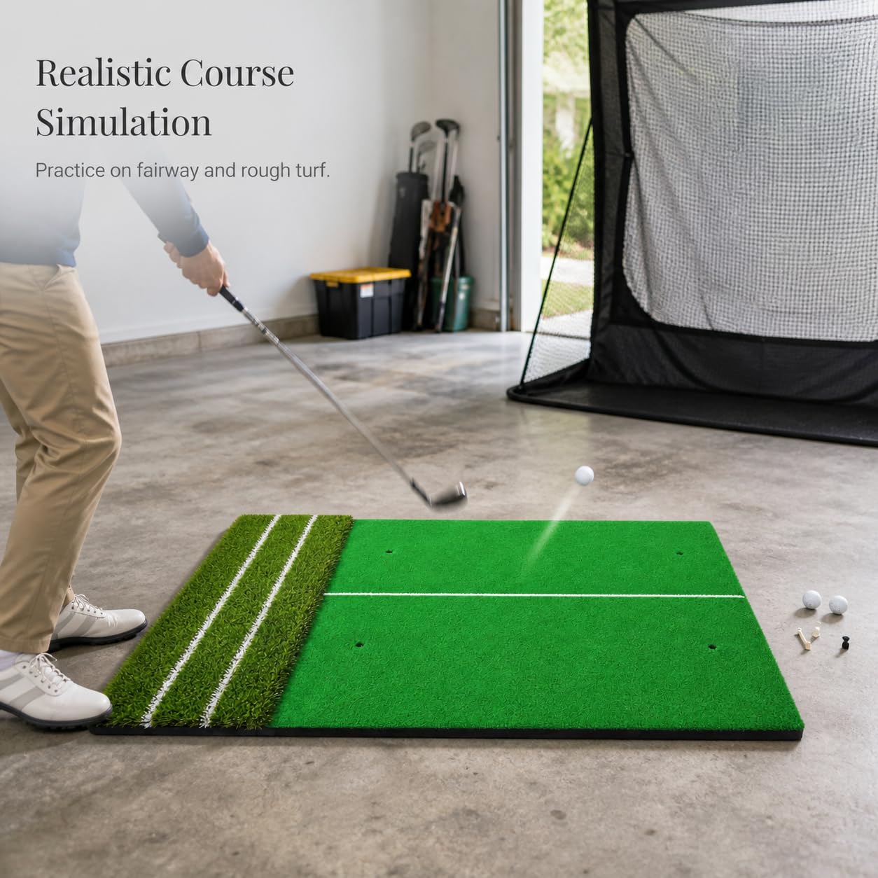 Golf Schlagmatte, Schwungführung Linien