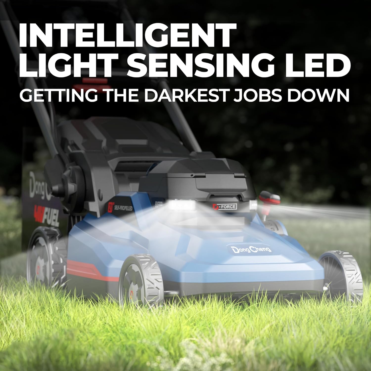 Dong Cheng 21 Inch 3-in-1 Brushless Lawn Mower, 40V 1600W Cordless Electric Self-Propelled Lawn Mower with 2600RPM High Speed Cutting, 7-Position Height Adjustment, 4 x 4.0Ah Batteries& Dual Charger