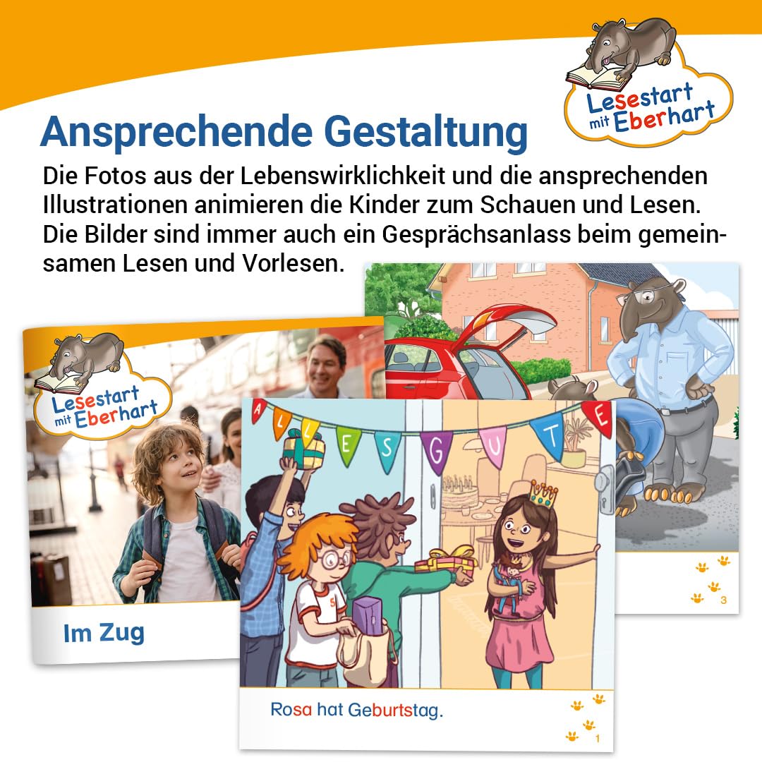 Paket Lesestart mit Eberhart, Lesestufe 1: Komplettbezug Heft 1-10: Themenhefte für Erstleser, Lesestufe 1