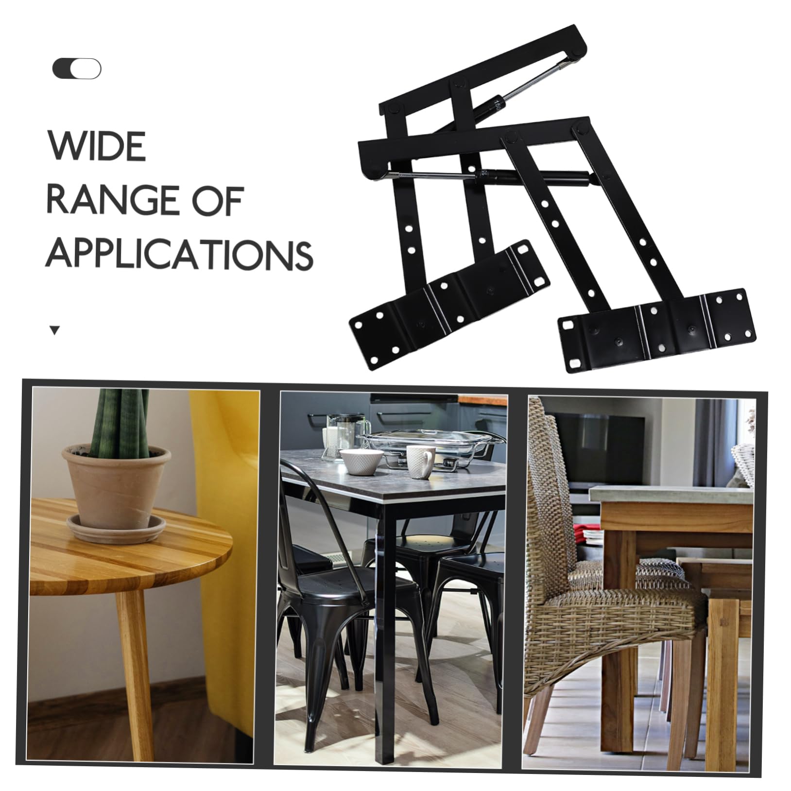 UKCOCO Par de Soportes Plegables de Resorte para Elevador de Mesa, Estructura Resistente de Hierro, Ahorra Espacio, para Muebles