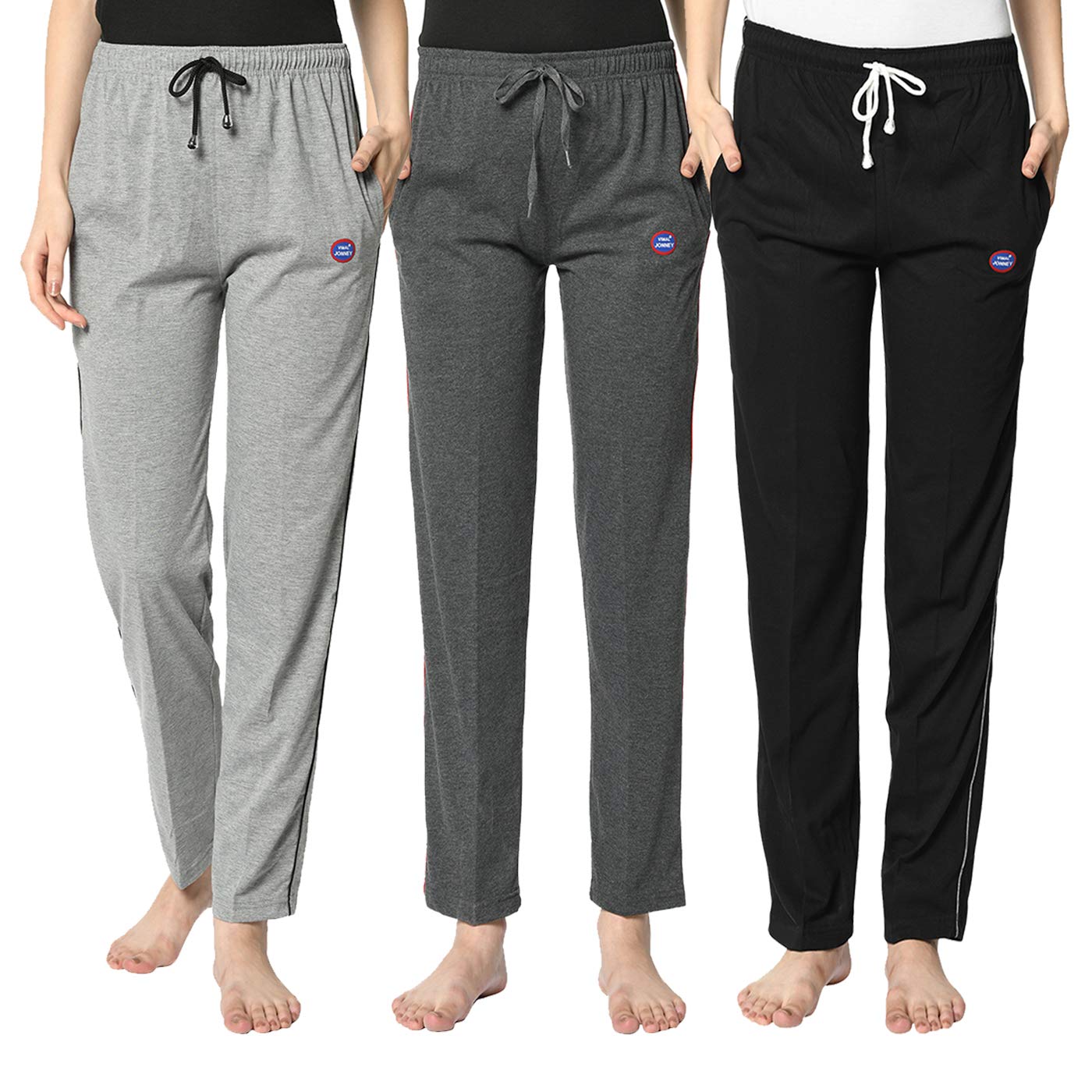 mack jonney Women's Cotton Regular Fit Track Pants | Lower |Pajama |Lounge Pant for Women (Pack of 3)-Vj-Mtp-Group01-picture-33