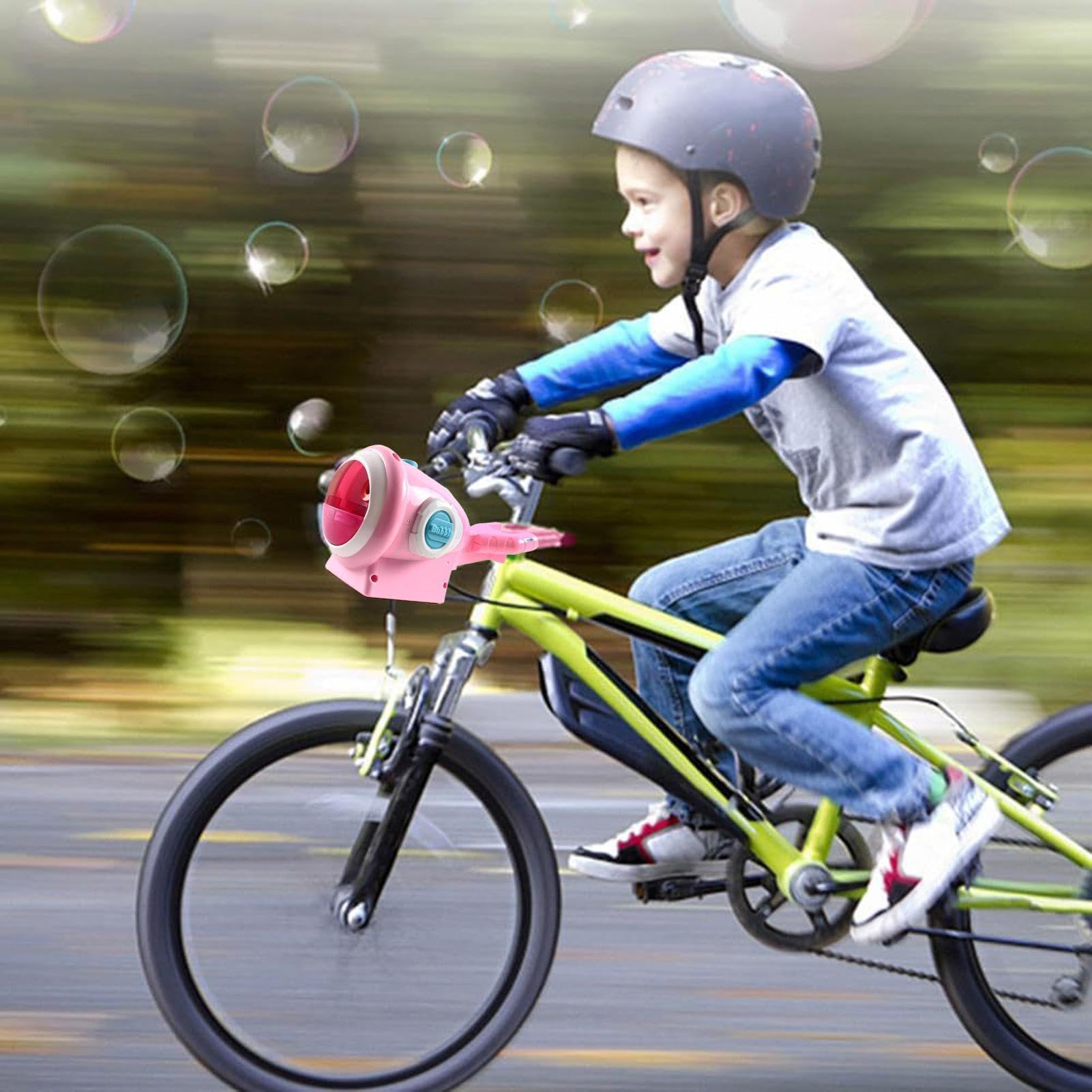 Macchina automatica per bolle di sapone, supporto per bicicletta con alta | Macchina per bolle di sapone per bicicletta, giochi all'aperto, giocattolo per ragazze