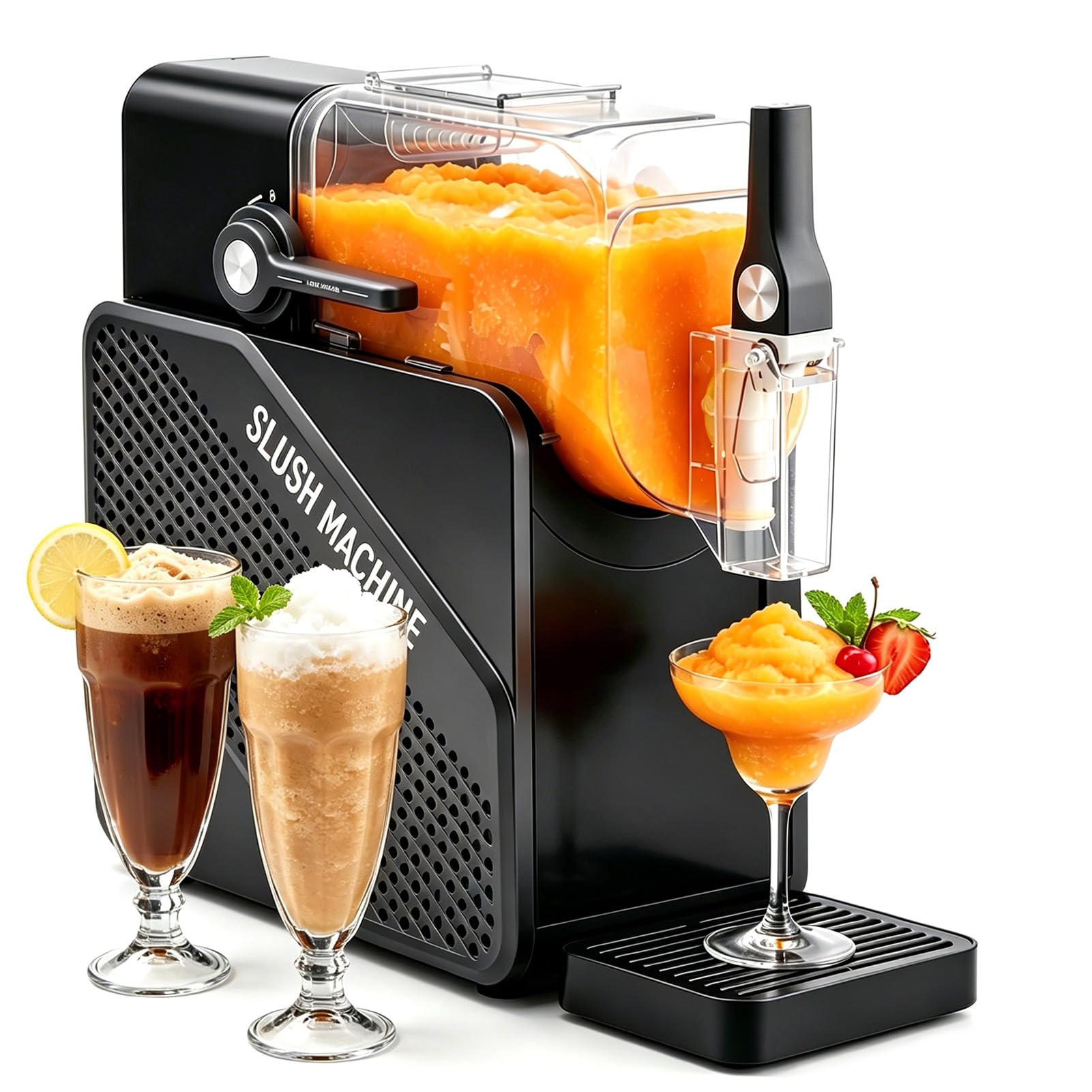 Machine à glace pilée de 2,5 litres, idéale pour les boissons glacées et les milkshakes, avec 5 programmes préréglés et une fonction d'auto-nettoyage