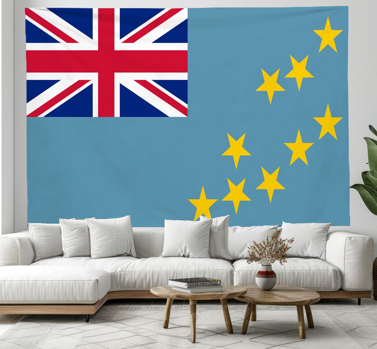 Tenture murale drapeau Tuvalu : sublimez vos grands murs vides avec ce polyester lavable - 8