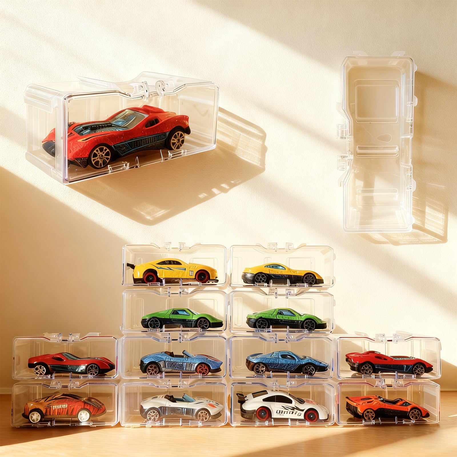 40 Pcs 1/64 Scale Toy Car Display Case for Hot Wheels, Matchbox