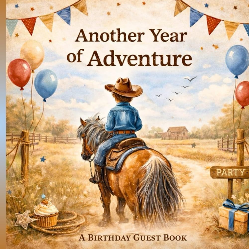 Another Year of Adventure: A Country-Style Birthday Guest Book for Wishes, Memories & Big Moments