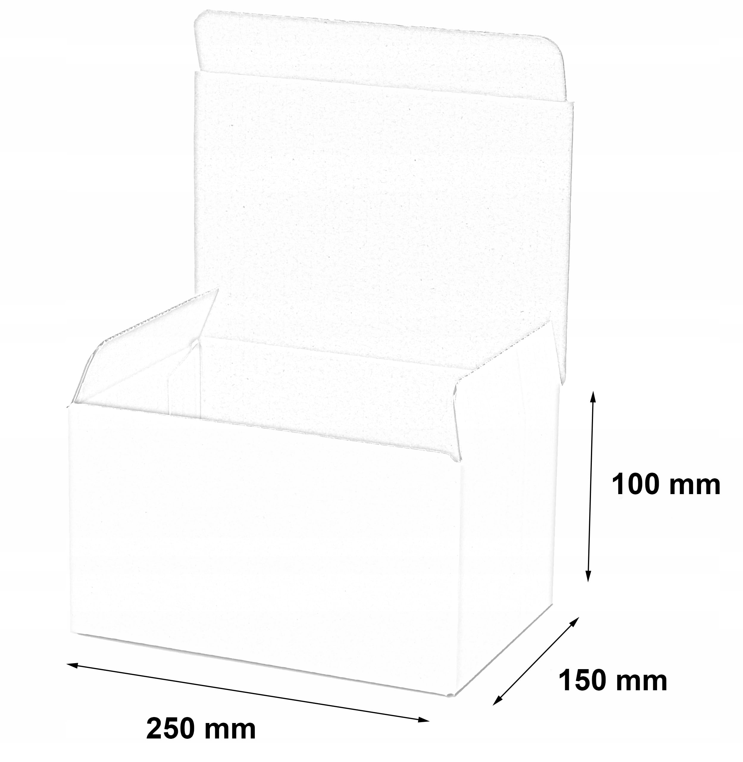 100 Stück Maxibriefkartons 250x150x100 mm Innenmaß Geschenkbox Kleiderbox WEISS 1-Wellig Fefco 426 NEU