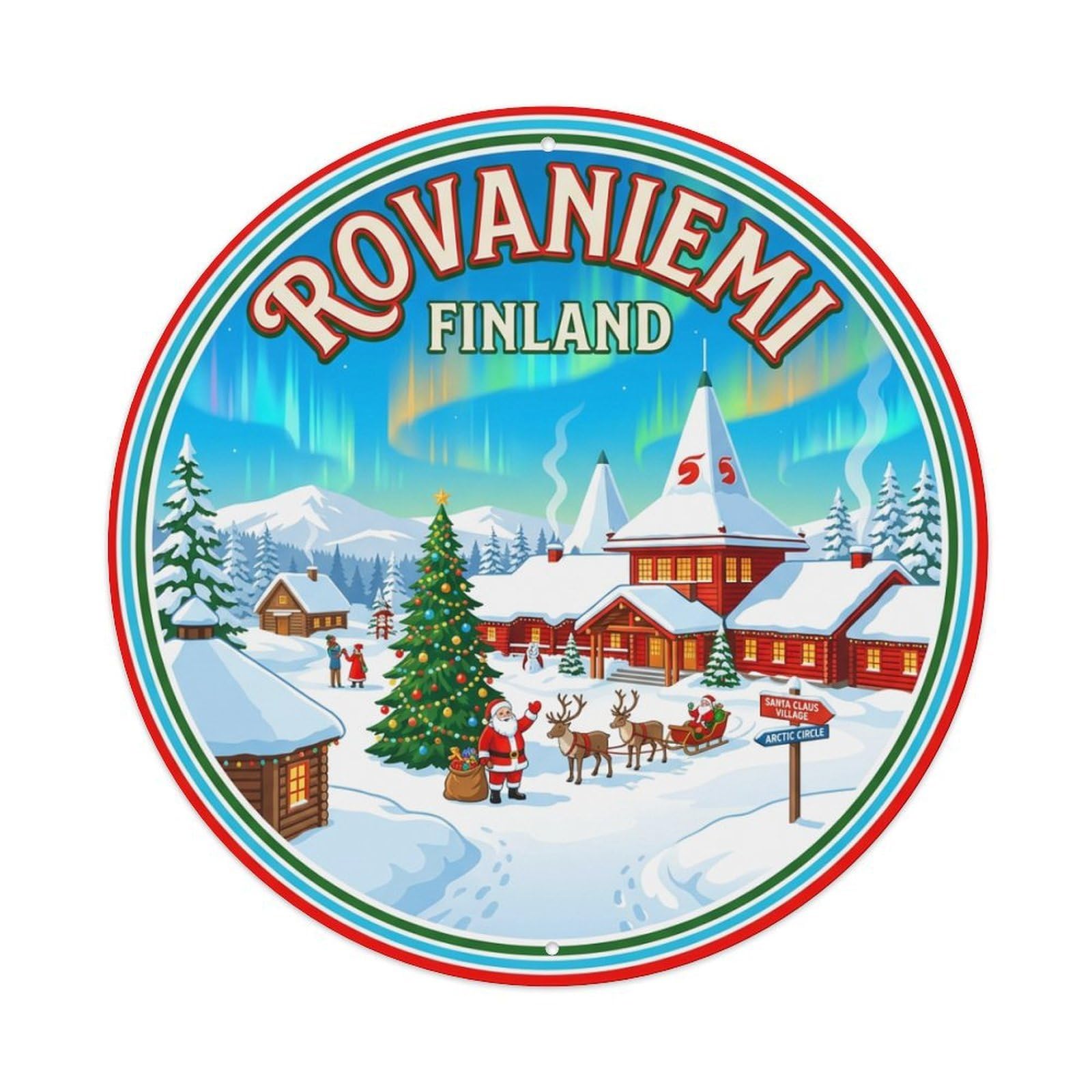 Galvaxio Style Finland Retro Travel Rovaniemi Metal Tin Sign