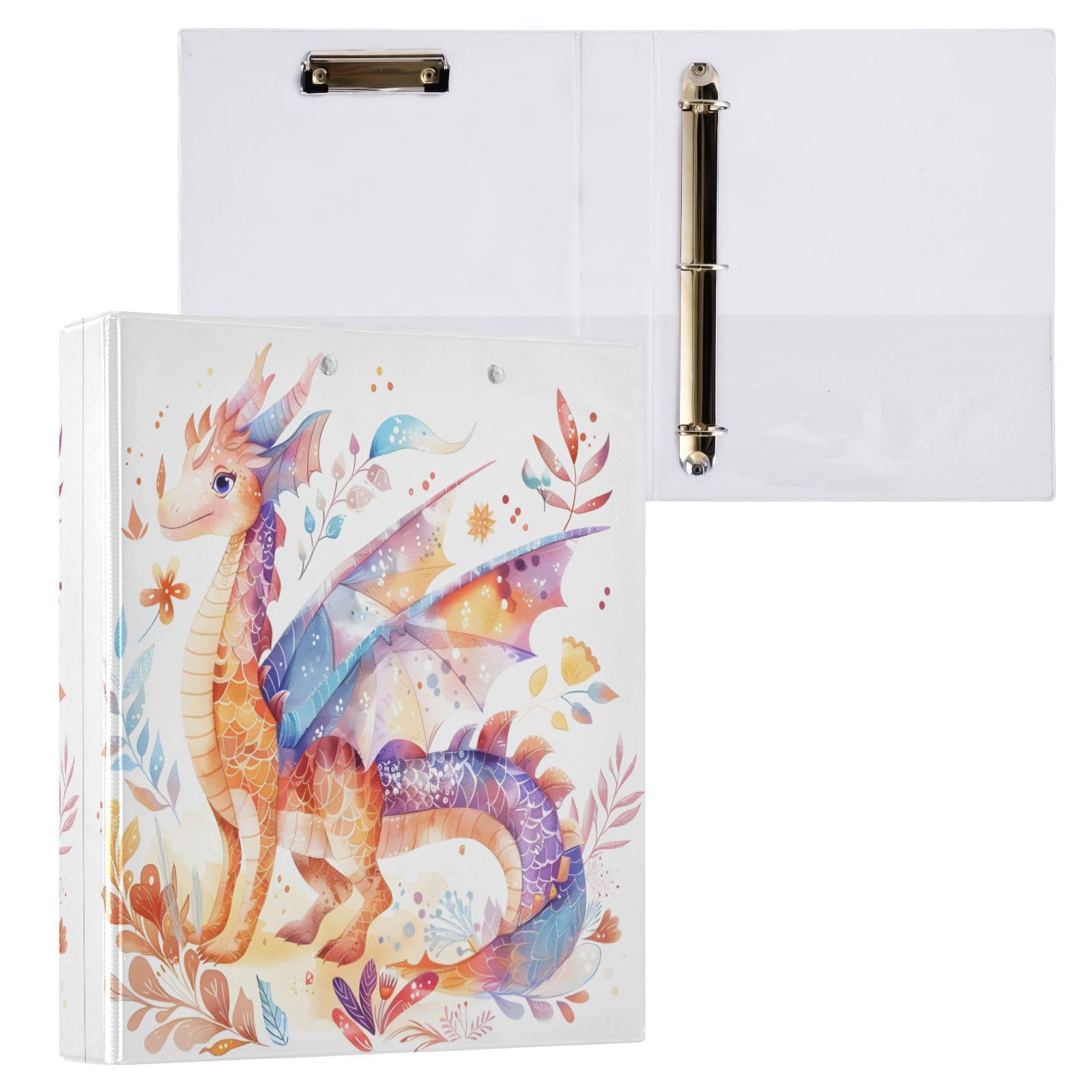 Cute Dragon (Toothless Style) 3-Ring Binder - Holds 200 Sheets, 1.5" Round Rings