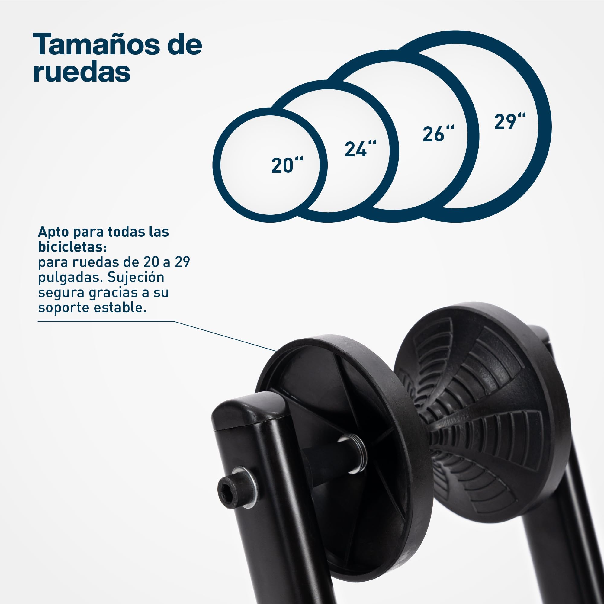 Soporte para Bicicleta de hasta 29 Pulgadas, Soporte para Rueda Delantera y Trasera con fijación al Suelo, Adecuado para Bicicleta de montaña, Bicicleta de Carretera, etc. Stanley Stand by BikeBroz