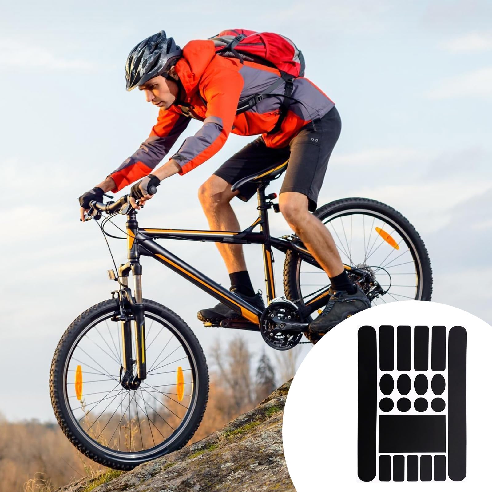 Set di 5 pellicole protettive per telaio per bicicletta, in PVC, impermeabili e durevoli, universali, adatte per MTB, bici da corsa e accessori per bici elettriche
