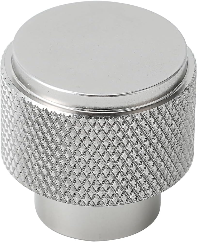 30 Pack Cabinet Knob Drawer Knob Knurled Cabinet Hardware Knob in Black and Nickel for Dresser Cupboard Furniture and Bathroom Fixture (30, Nickel)