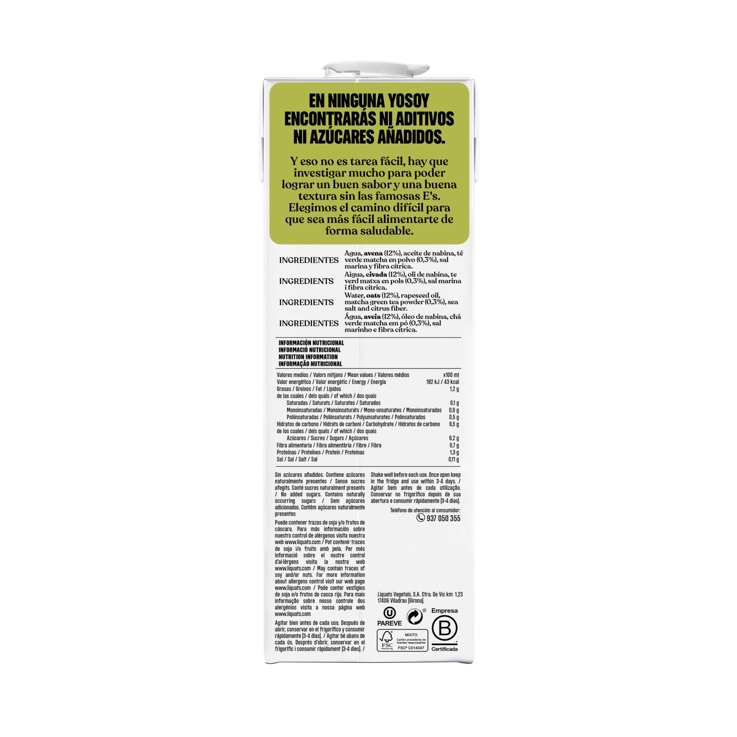 Yosoy Bebida Vegetal de Matcha, Pack de 6 x 1L — view 2