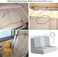 Vista 8 de Mogoko Acero inoxidable para perros sin masticar, cable de seguridad para vehículos de mascotas, correa de correa de automóvil para perros grandes