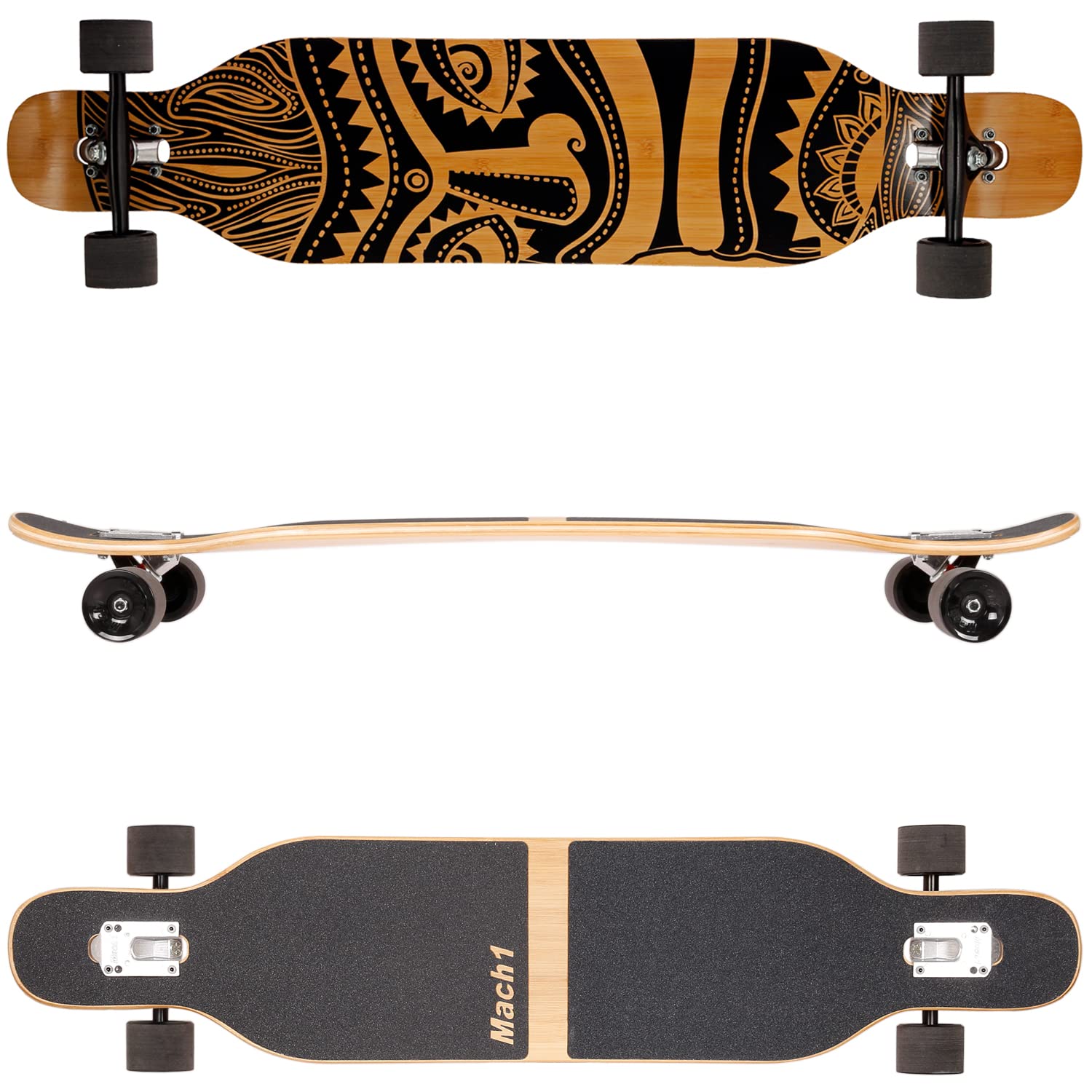 Longboard Camber avec roulement à billes Mach1 en céramique Flex1 Drop Through Cruiser Freeride Skate complet avec outil en T
