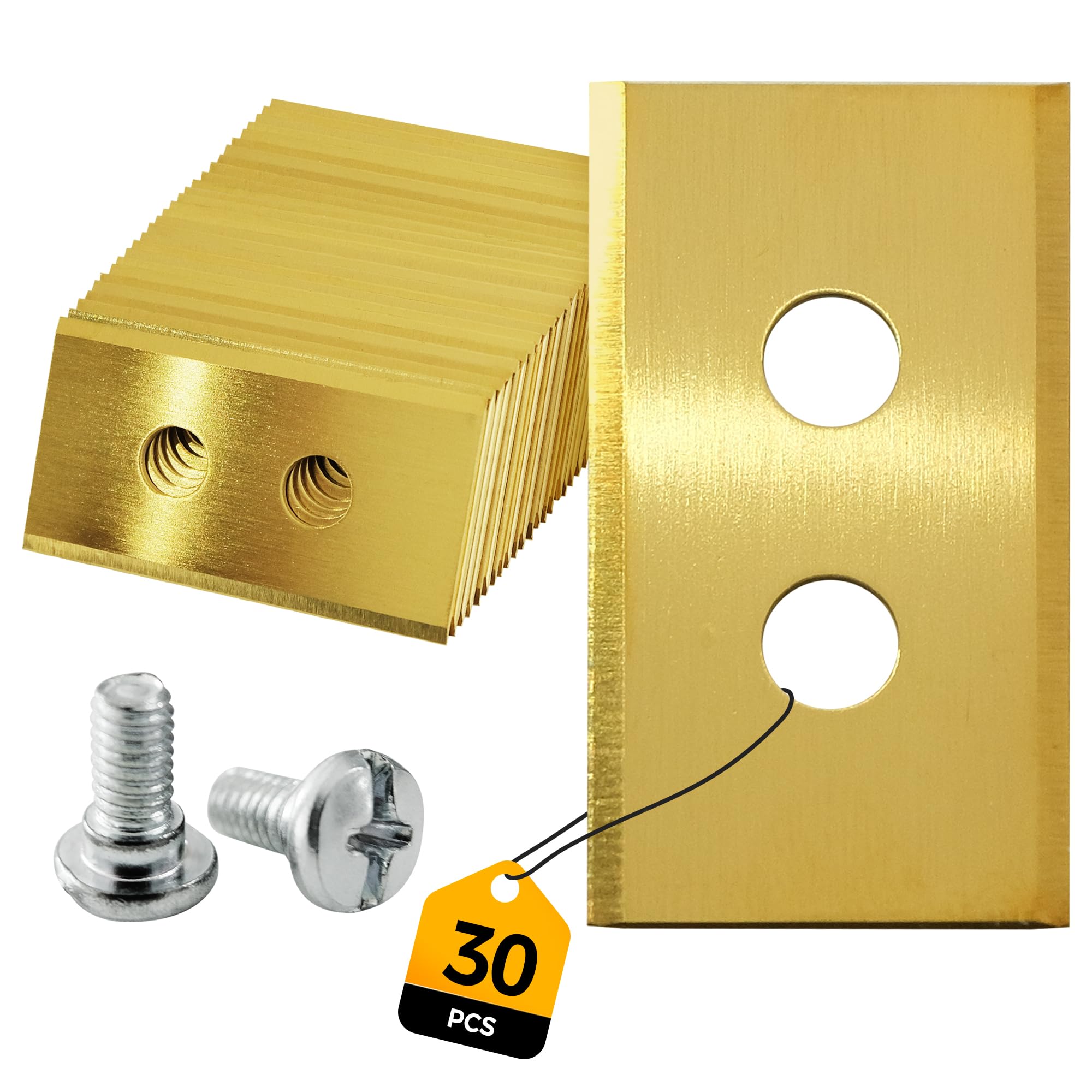 Asly YardMngSter 30 Sets Replacement Robotic Lawnmower Blades with Screws, Robust Titanium Compatible with Mammotion Luba AWD Luba 2 AWD Luba mini AWD