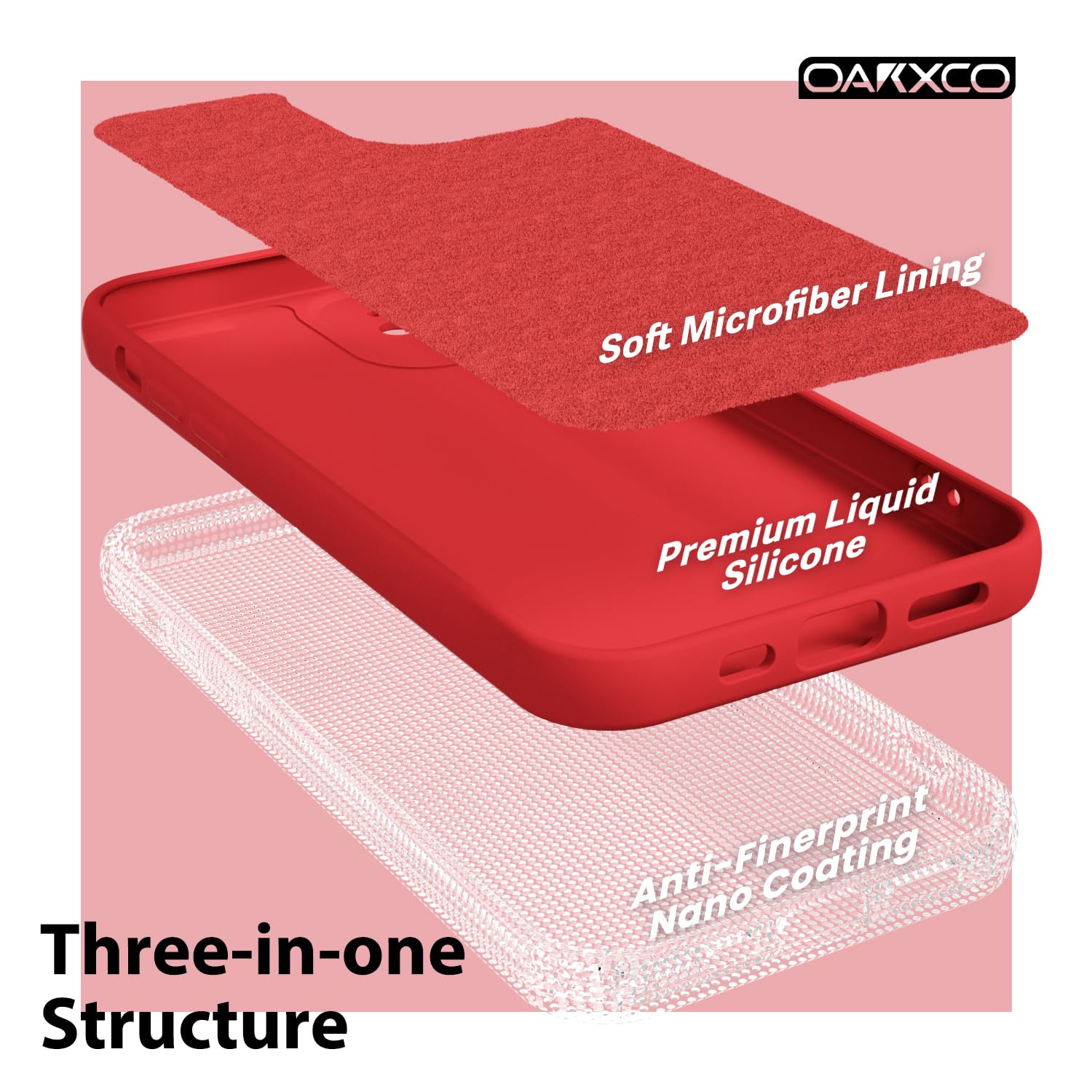 oakxco for iPhone 16 Pro Max Case Liquid Silicone, Soft Rubber Gel Elegant Aesthetic Basic Simple Cover, Cute Thin Slim TPU Matte Solid Color Plain Smooth Case for Women Girl, Light Pink — view 724