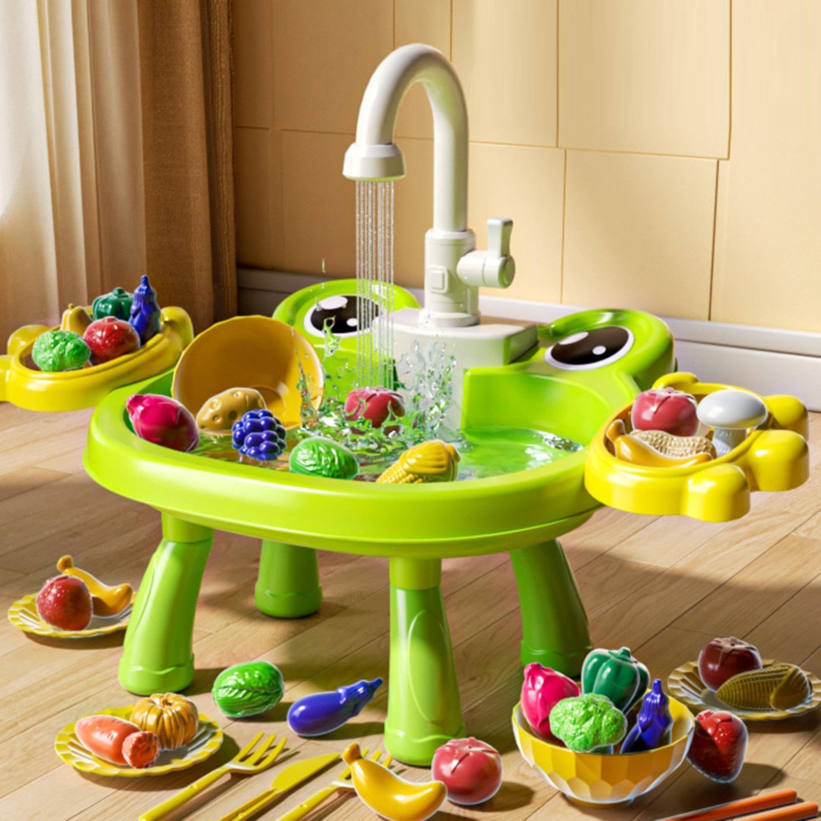 Lavello Giocattolo per Bambini | Rubinetto Elettrico Interattivo Educativo - Set Gioco Simulazione Lavello Da Cucina Giocattolo | Regalo Compleanno Festa Interno Esterno Casa Soggiorno