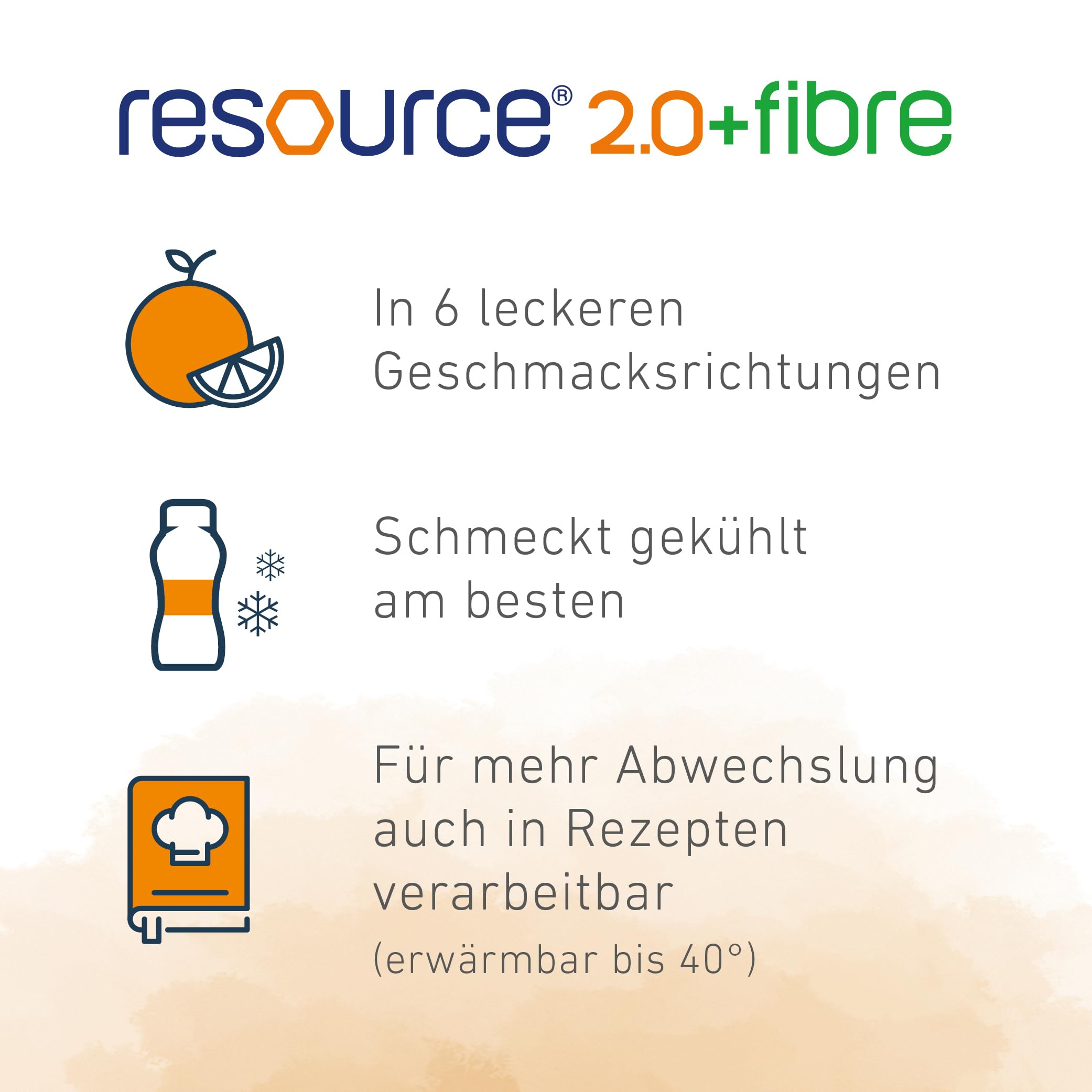 resource® 2.0+fibre Vanille | 24x200ml | Hochkalorische Trinknahrung bei ungewolltem Gewichtsverlust | Astronautennahrung | Aufbaunahrung | 400 Kalorien + 18g Eiweiß/Flasche | mit Ballaststoffen