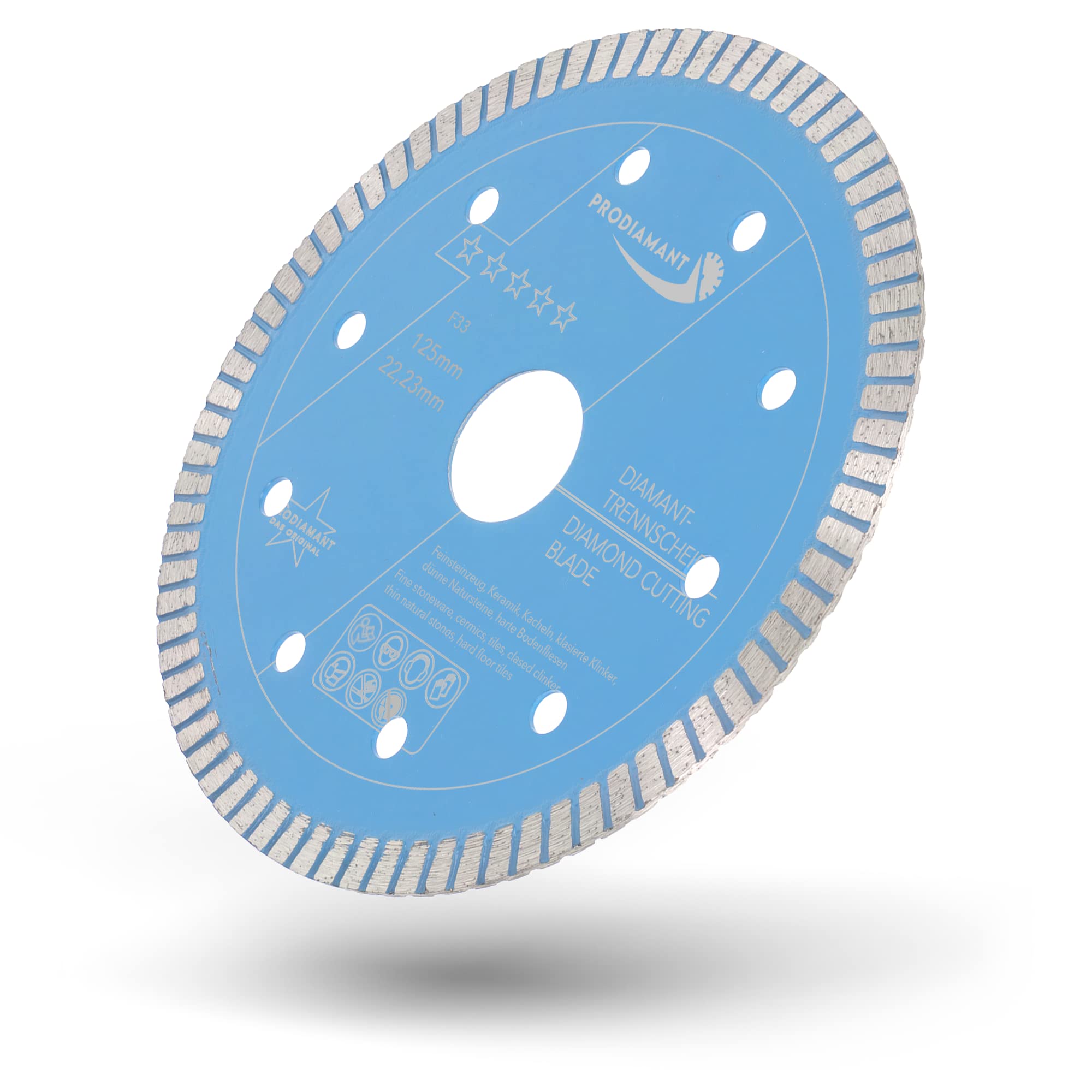 PRODIAMANT | Disque à tronçonner diamanté pour carrelage et porcelaine - 125 mm x 22,23 mm | Précision et durabilité haut de gamme