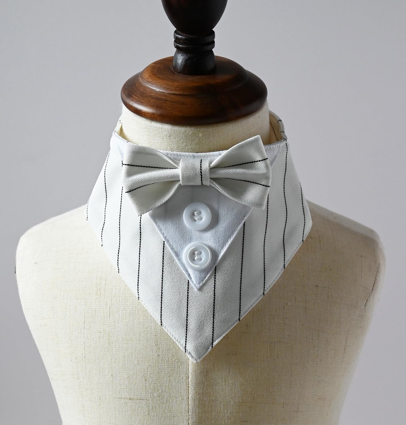 Collare per smoking per animali domestici, bandana, abito da sposa, papillon per gatti, cuccioli, cani di piccola taglia, vestito per feste, compleanni, Natale, bianco, XS