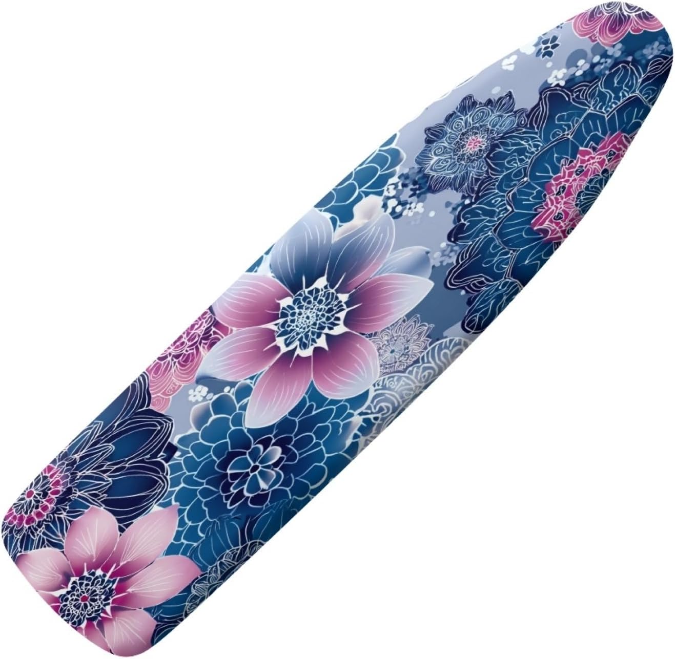 Ironing Board Cover 14x48 Strip Purple Pink Iron Board Cover with Padding Heat Reflective,Scorch Resistant Thick Padding,Snug Fit Non-Slip Nose Pocket Fastener Straps Elastic Edges