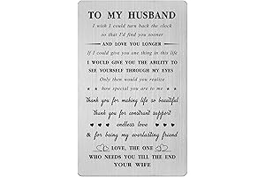 Mataly Sentimental Anniversary Card for Husband - Engraved Wallet Card Insert