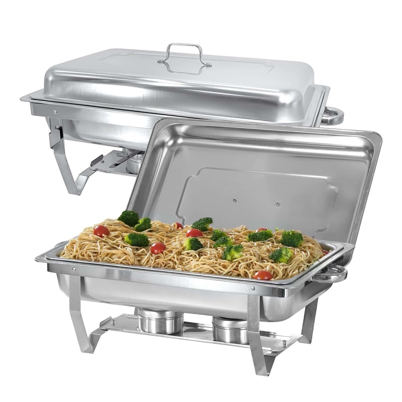 Juego de Buffet de Platos Calentadores de Acero Inoxidable