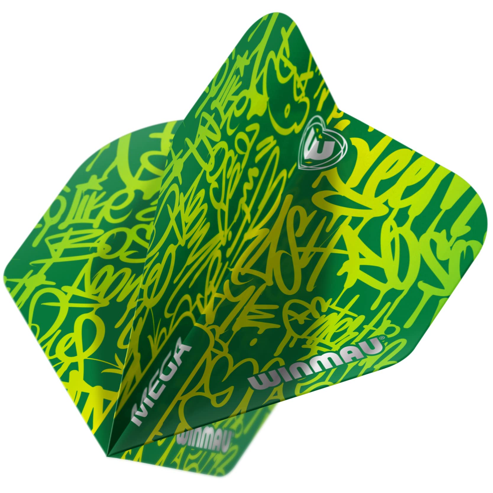 Winmau Mega Standard Green Extra Thick Dart Flights - 1 Set per Pack (3 Flights in Total)