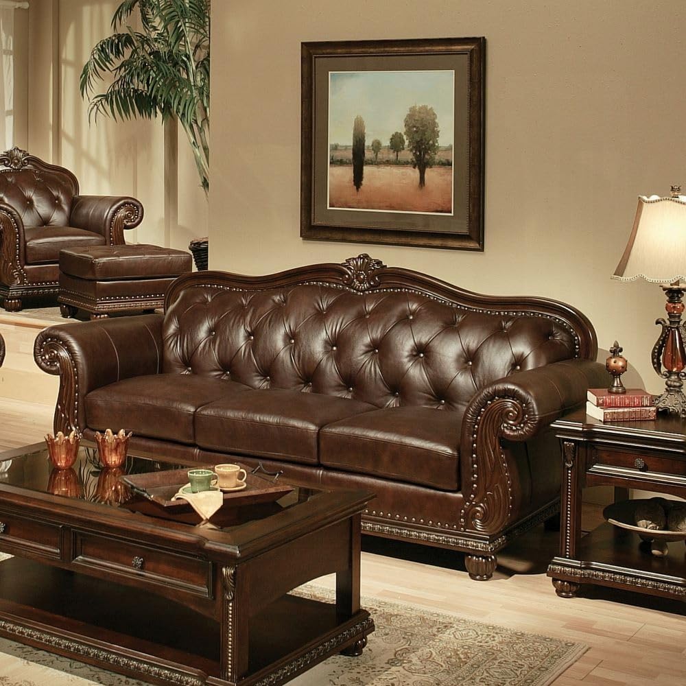 【⭐︎AYA⭐︎】ACME Furniture SOFA  本革 Amazon.com: ACME Anondale Sofa - 15030 - Espresso Top Grain