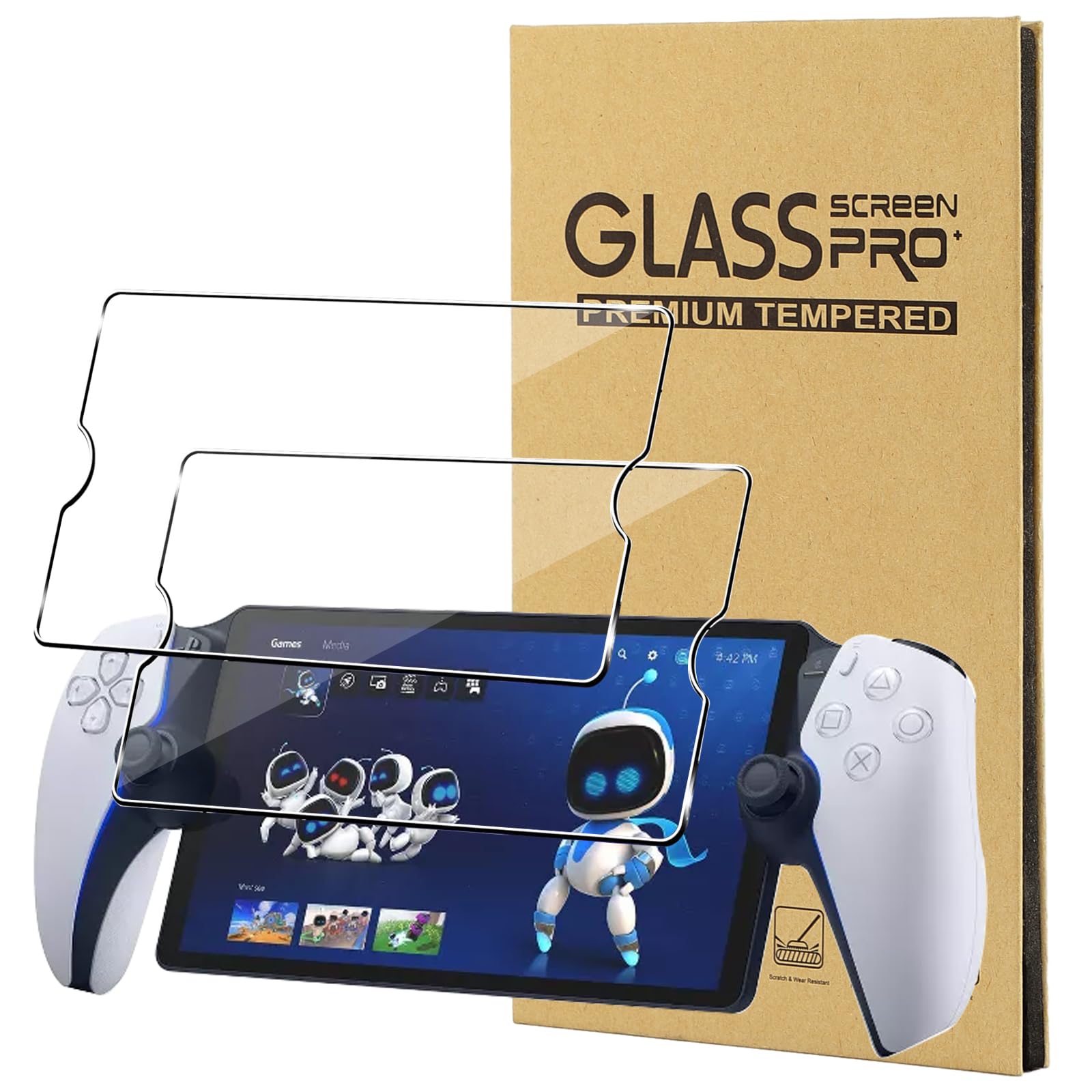 2 Piezas Protector de pantalla para Sony PlayStation Portal, Premium Cristal Vidrio Templado 9H Dureza, Anti-Arañazos, Alta Definicion Transparente Protector de Pantalla