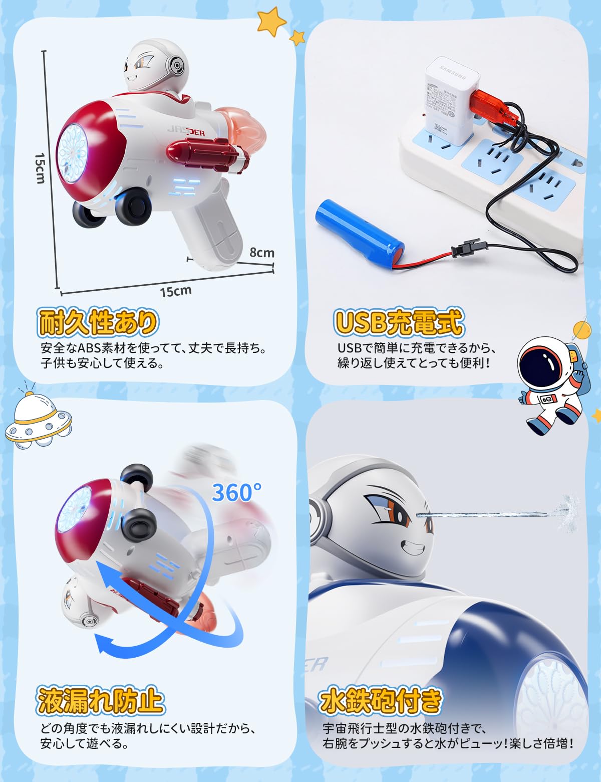 Amazon | Zaahir シャボン玉 電動 【多機能3in1 バブルガン 】USB充電