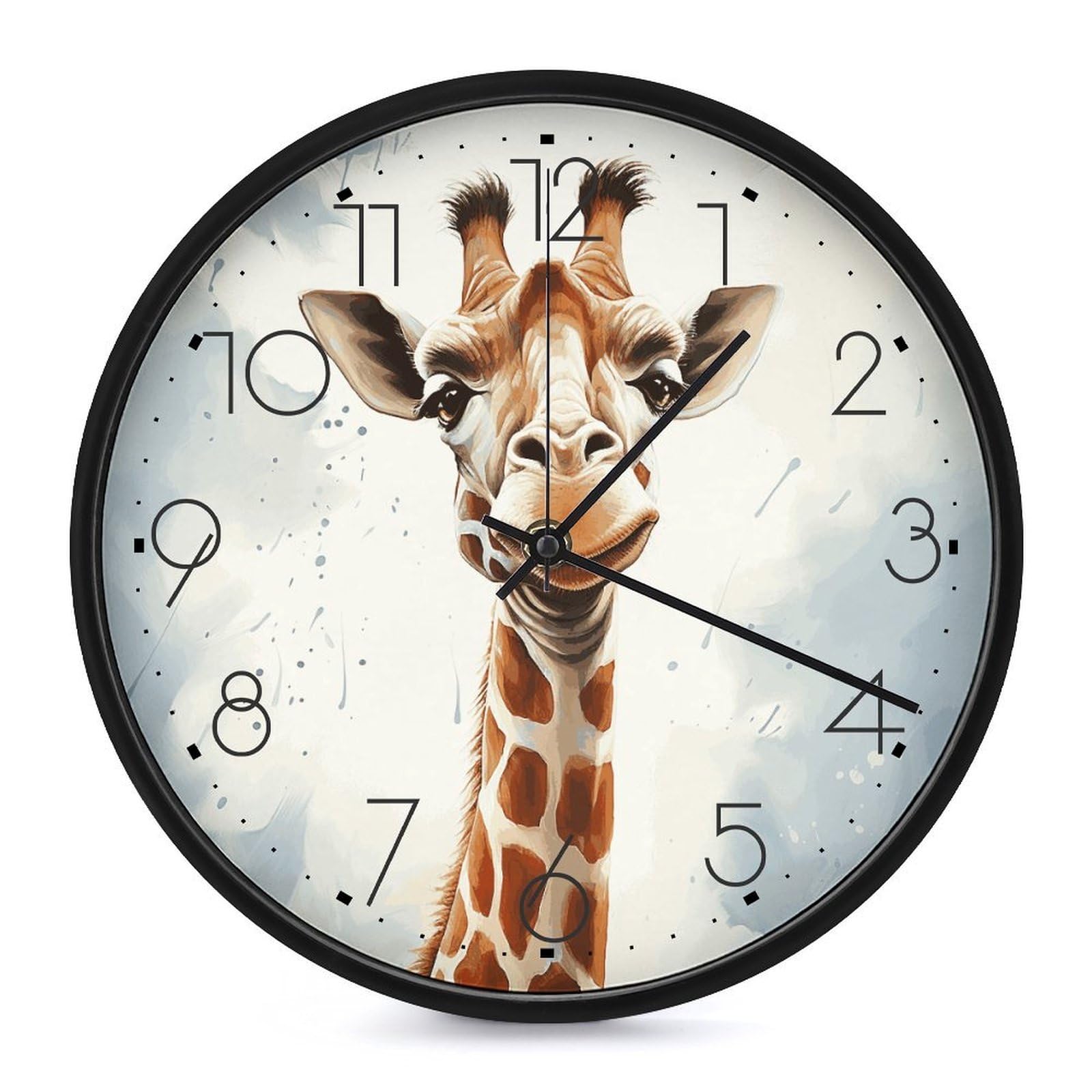 Horloge murale classique girafe 25,4 cm ronde design de qualité