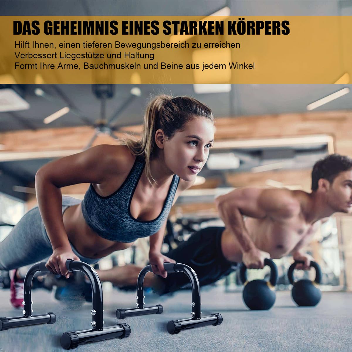 AmazeFan Parallettes Bars, Push Up Bars Trening siłowy do postawienia na rękach, pełna plansza i dipy, kalisteniczna, gimnastyczna, [42 x 25 x 25 cm] uchwyt do stojaków push up do ćwiczeń podłogowych