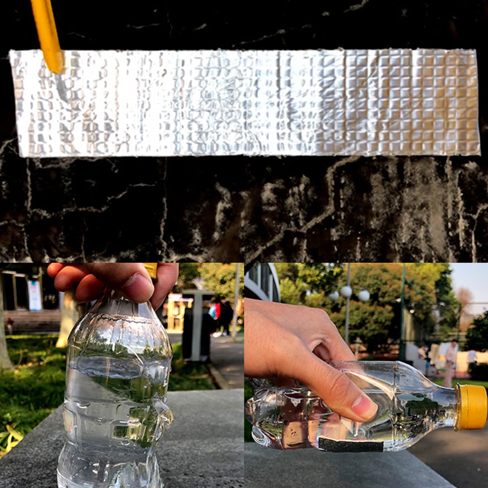 gooch Cinta de barrera de vapor, cinta de fontanería para fugas, cinta de sellado de butilo con fuerte adhesión, autoadhesiva, lámina de aluminio para reparación de autocaravanas, ventanas, silicona