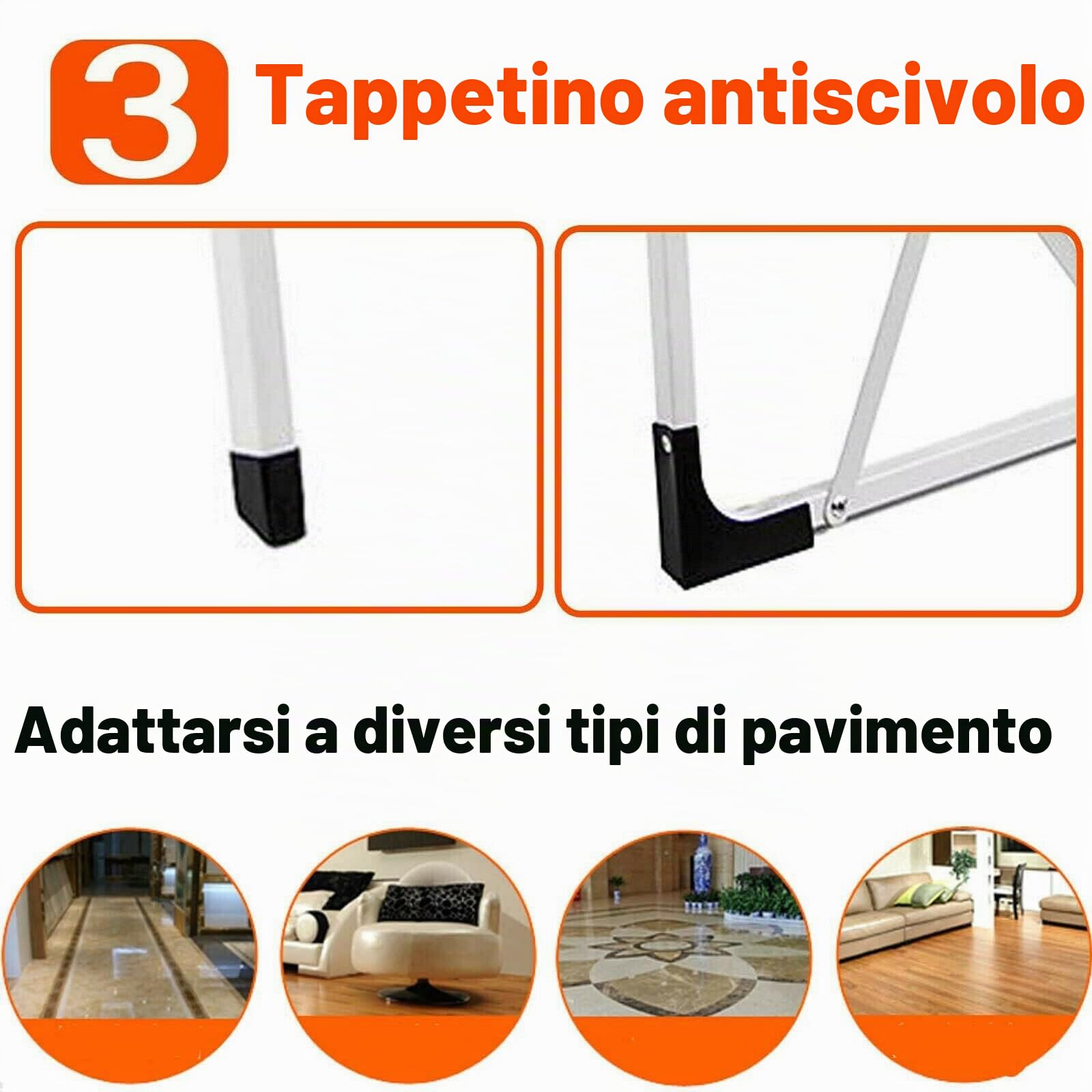 Scaletta pieghevole a 3 gradini, gradini pieghevoli in acciaio con corrimano, scaletta domestica antiscivolo, scala stabile, scala pieghevole, sgabello pieghevole per casa e cucina, portata fino a 150
